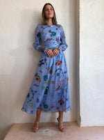 Încarcă imaginea în vizualizatorul Galerie, Rochie tip lanternă graffiti personalizată cu talie scobită
