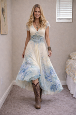 Încarcă imaginea în vizualizatorul Galerie, Rochie elegantă în stil boem cu imprimeu floral 3D
