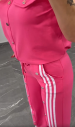 Încarcă imaginea în vizualizatorul Galerie, Set de vară pentru femei, top fără mâneci și pantaloni, cu nasturi
