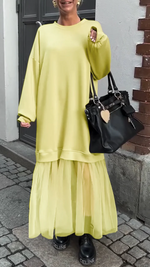 Încarcă imaginea în vizualizatorul Galerie, Rochie casual pentru femei cu guler rotund și cusături din dantelă
