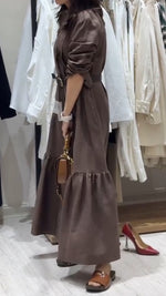 Încarcă imaginea în vizualizatorul Galerie, Rochie de damă cu rever, stil casual
