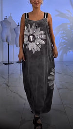 Încarcă imaginea în vizualizatorul Galerie, Rochie de damă cu bretele, imprimată, lavabilă, casual, lejeră, croială
