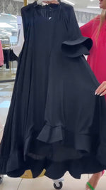 Încarcă imaginea în vizualizatorul Galerie, Rochie de damă cu decolteu în V, cu volane, culoare solidă, lejeră, casual
