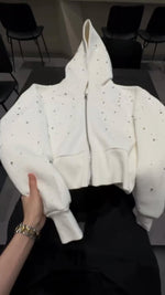 Încarcă imaginea în vizualizatorul Galerie, Jachetă casual cu glugă și diamant pentru femei
