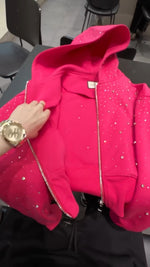 Încarcă imaginea în vizualizatorul Galerie, Jachetă casual cu glugă și diamant pentru femei
