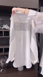 Încarcă imaginea în vizualizatorul Galerie, Cămașă casual cu paiete și guler mozaic pentru femei

