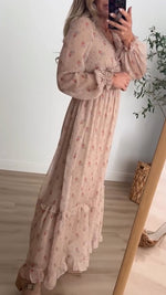 Încarcă imaginea în vizualizatorul Galerie, Rochie florală din șifon pentru femei, cu decolteu în V
