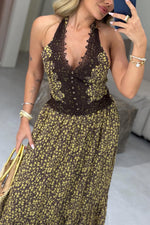 Încarcă imaginea în vizualizatorul Galerie, Rochie elegantă și casual cu model de dantelă și decolteu în V
