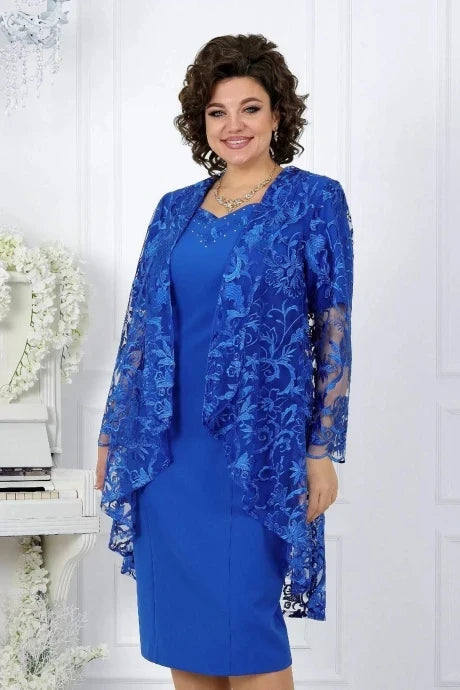 Set elegant de fuste din dantela din doua piese