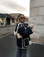 Încarcă imaginea în vizualizatorul Galerie, Palton confortabil de lux din lână cu eșarfă

