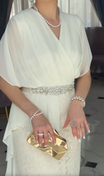 Încarcă imaginea în vizualizatorul Galerie, Rochie ușoară, luxoasă și elegantă, cu volane, model patchwork, în talie
