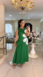 Încarcă imaginea în vizualizatorul Galerie, Rochie florală din bumbac cu șnur

