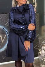 Încarcă imaginea în vizualizatorul Galerie, Rochie de dama patchwork cu paiete
