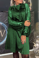 Încarcă imaginea în vizualizatorul Galerie, Rochie de dama patchwork cu paiete
