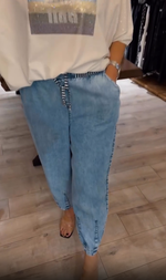 Încarcă imaginea în vizualizatorul Galerie, Pantaloni casual cu picior larg, la modă și versatili, confortabili
