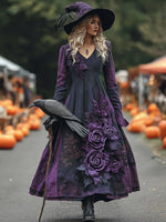 Încarcă imaginea în vizualizatorul Galerie, Broderie din bumbac și in cu trandafir violet
