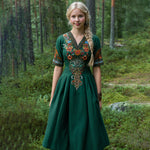 Încarcă imaginea în vizualizatorul Galerie, Rochie maxi pentru femei cu broderie florală celtică
