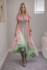 Încarcă imaginea în vizualizatorul Galerie, Rochie elegantă în stil boem cu imprimeu floral 3D
