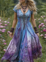 Încarcă imaginea în vizualizatorul Galerie, Rochie plisată cu model patchwork
