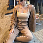 Încarcă imaginea în vizualizatorul Galerie, Costum cardigan răsucit din lână de culoare uni
