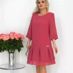 Încarcă imaginea în vizualizatorul Galerie, 🌷Rochie de fetiță roz cu volane de culoare uni
