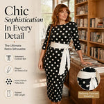 Încarcă imaginea în vizualizatorul Galerie, Rochie elegantă retro cu buline pentru femei
