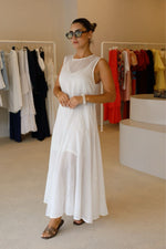 Încarcă imaginea în vizualizatorul Galerie, Rochie maxi fără mâneci, cu guler rotund
