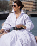 Încarcă imaginea în vizualizatorul Galerie, Rochie lungă de bumbac cu fustă largă
