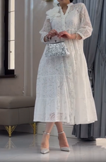 Încarcă imaginea în vizualizatorul Galerie, Rochie elegantă din dantelă pentru femei la modă

