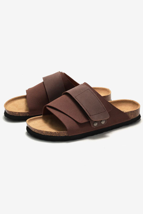 Sandale de plajă din piele mată, fără slip-on