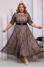 Încarcă imaginea în vizualizatorul Galerie, Rochie elegantă cu strat dublu pentru femei, mărime plus
