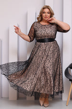 Încarcă imaginea în vizualizatorul Galerie, Rochie elegantă cu strat dublu pentru femei, mărime plus
