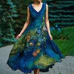 Încarcă imaginea în vizualizatorul Galerie, Rochie brodată manual cu coloranți naturali
