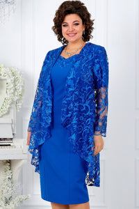 Set elegant de fuste din dantela din doua piese