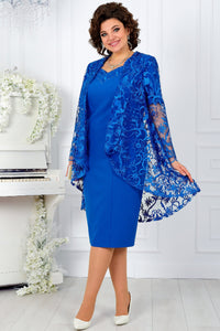 Set elegant de fuste din dantela din doua piese