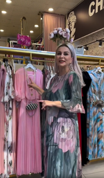 Încarcă imaginea în vizualizatorul Galerie, Rochie elegantă de vară pentru femei, confortabilă, cu imprimeu plisat
