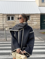 Încarcă imaginea în vizualizatorul Galerie, Palton confortabil de lux din lână cu eșarfă

