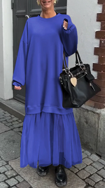 Încarcă imaginea în vizualizatorul Galerie, Rochie casual pentru femei cu guler rotund și cusături din dantelă
