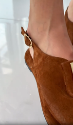 Încarcă imaginea în vizualizatorul Galerie, Sandale la modă pentru femei, cu vârful deschis, din piele întoarsă
