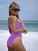 Încarcă imaginea în vizualizatorul Galerie, Stil nou de designer - costum de baie de culoare contrastantă pe un umăr
