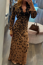 Încarcă imaginea în vizualizatorul Galerie, Rochie elegantă cu imprimeu floral și decolteu în V pentru femei
