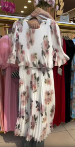 Încarcă imaginea în vizualizatorul Galerie, Rochie elegantă de vară pentru femei, confortabilă, cu imprimeu plisat
