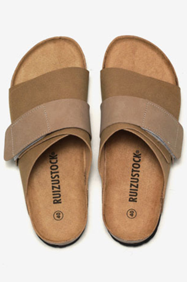 Sandale de plajă din piele mată, fără slip-on