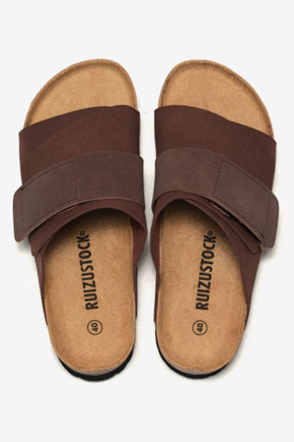 Sandale de plajă din piele mată, fără slip-on