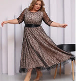 Încarcă imaginea în vizualizatorul Galerie, Rochie elegantă cu strat dublu pentru femei, mărime plus
