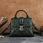 Încarcă imaginea în vizualizatorul Galerie, Geantă crossbody mică pătrată cu lacăt vintage în relief
