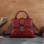 Încarcă imaginea în vizualizatorul Galerie, Geantă crossbody mică pătrată cu lacăt vintage în relief
