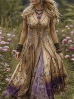 Încarcă imaginea în vizualizatorul Galerie, Rochie plisată cu model patchwork

