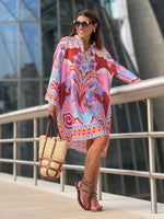 Încarcă imaginea în vizualizatorul Galerie, Rochie de mătase cu model vintage
