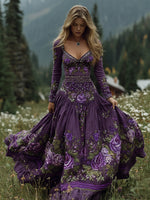Încarcă imaginea în vizualizatorul Galerie, Rochie sexy mov cu broderie
